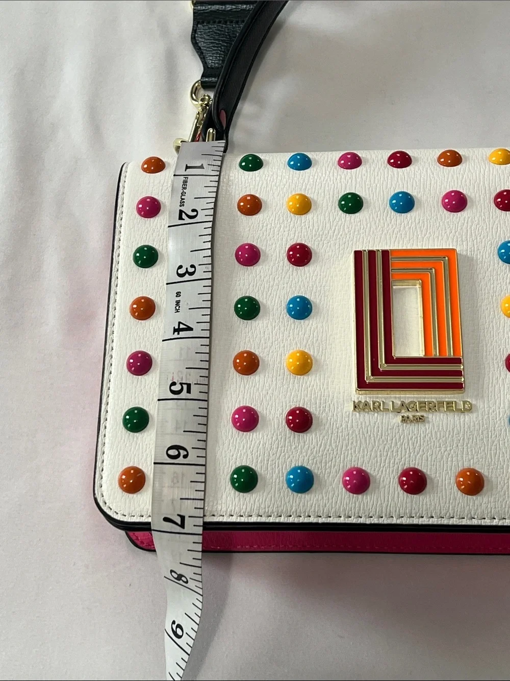 Karl Lagerfeld Paris Simone Rainbow Studded Crossbody